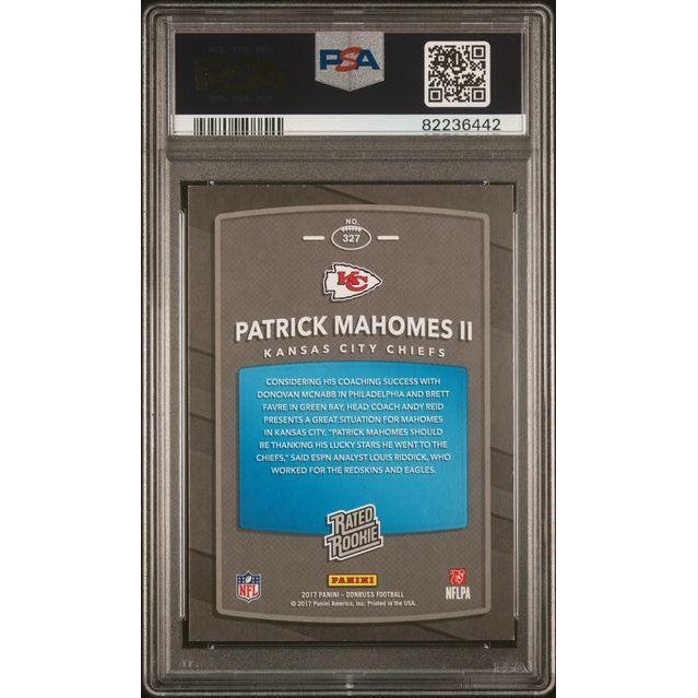 Patrick Mahomes II 2017 Donruss Football Rated Rookie #327 PSA 7