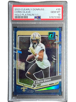 Chris Olave 2023 Clearly Donruss Holo Platinum 1/1 #35 PSA 10