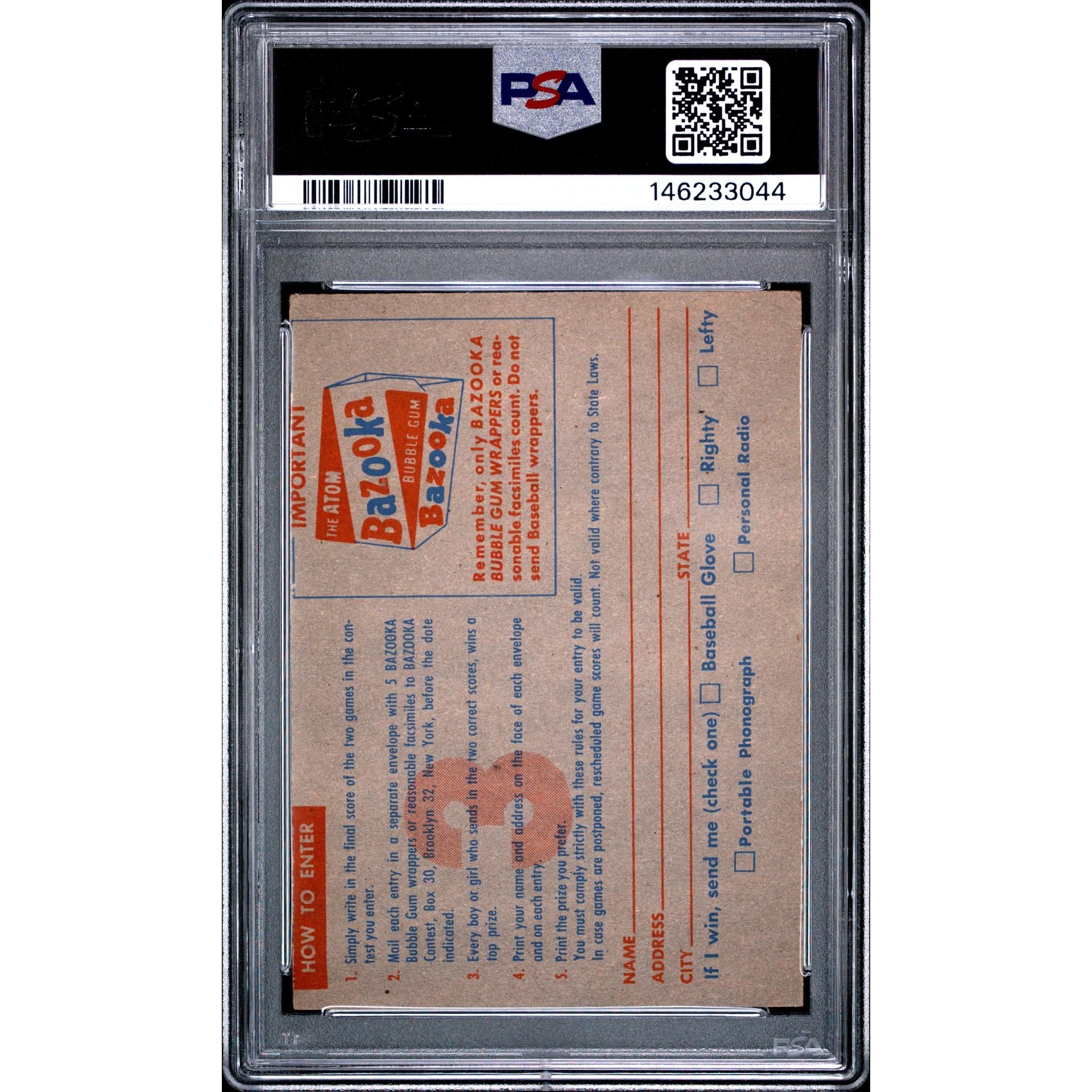 Contest Card Saturday, June 22nd1957 Topps PSA 6 MC
