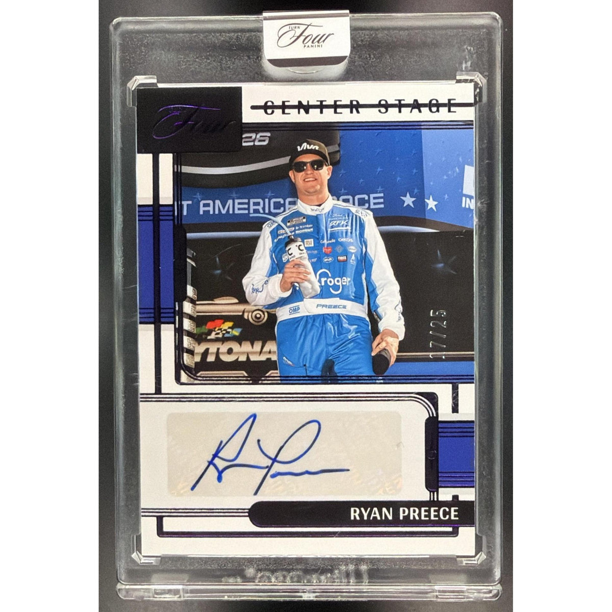 2026 Panini Turn Four Racing Center Stage-Purple Ryan Preece #CS-RPR Autograph 17/25 Non-Graded