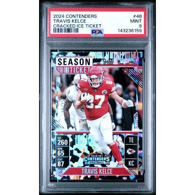 Travis Kelce 2024 Contenders Cracked Ice Ticket #48 PSA 9