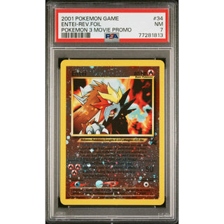 Entei Reverse Foil– 2001 Pokémon Game 3 Movie Promo #34 PSA 7