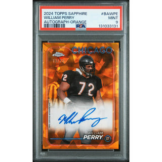 William Perry 2024 Topps Sapphire Autograph-Orange #BAWPE – PSA 9