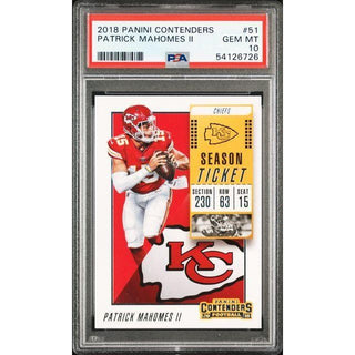Patrick Mahomes II 2018 Panini Contenders #51 PSA 54126726