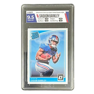 Saquon Barkley 2018 Panini Donruss Optic Rated Rookie #156 HGA 9.5