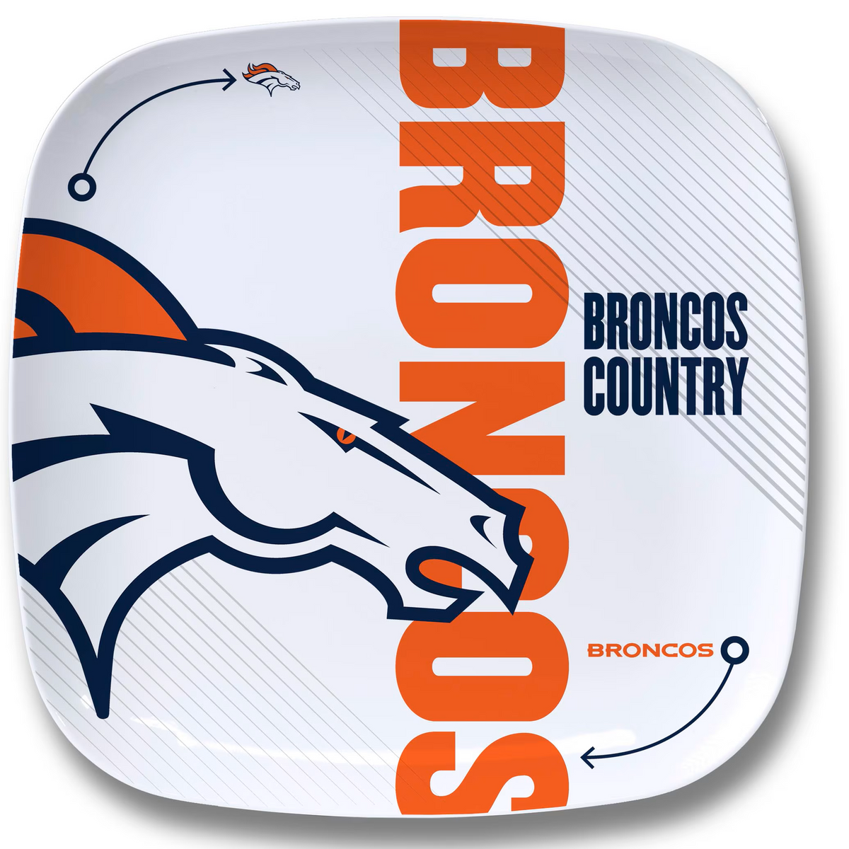 Denver Broncos Party Plate 10.25" x 10.25"
