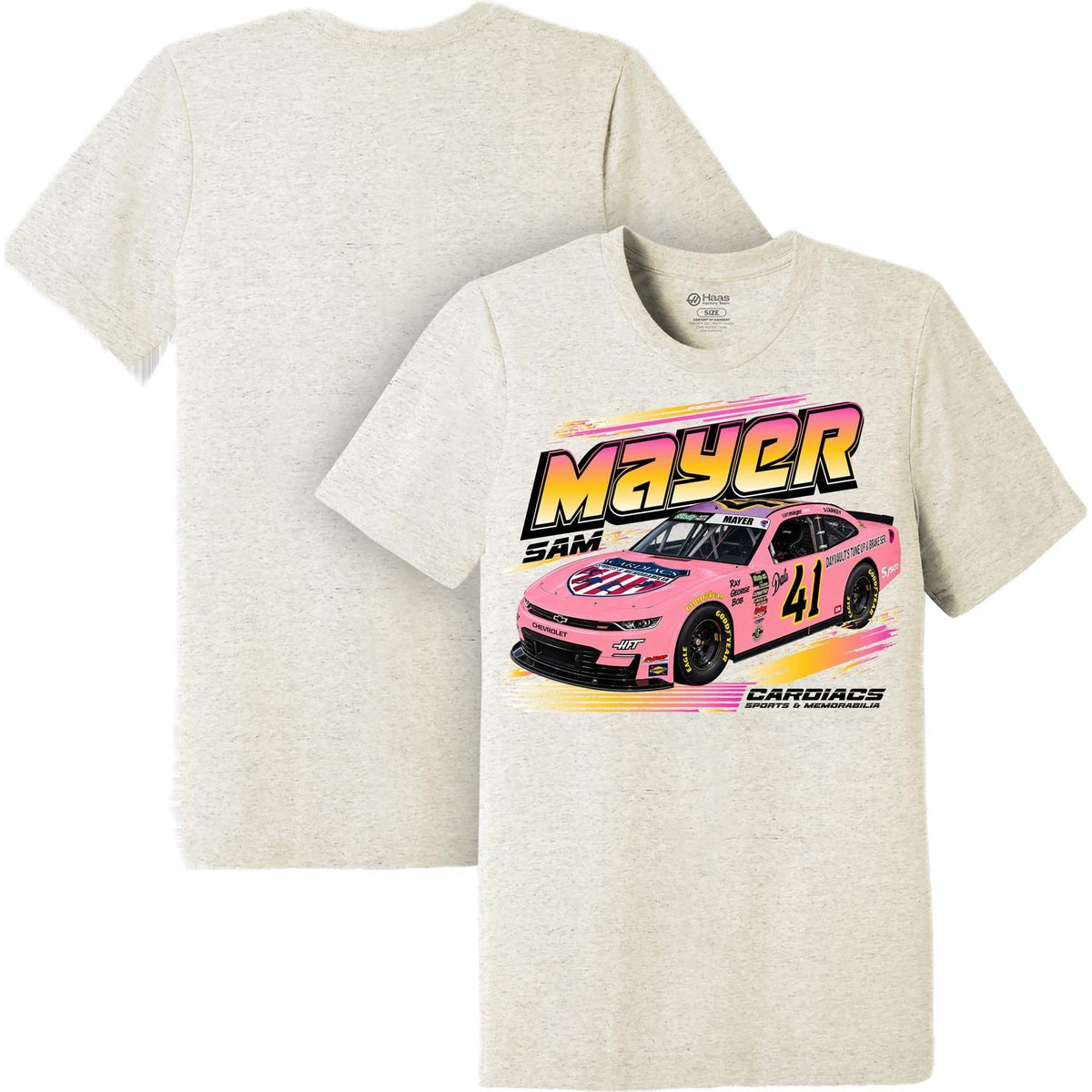 Sam Mayer #41 CARDIACS Chevrolet Camaro Car Tri-blend T-Shirt – Oatmeal