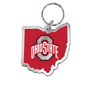 Ohio State Buckeyes Freeform Keychain – Ohio State Outline Background
