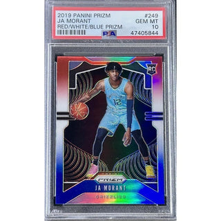 Ja Morant 2019 Panini Prizm Red/White/Blue Prizm #249 PSA 10
