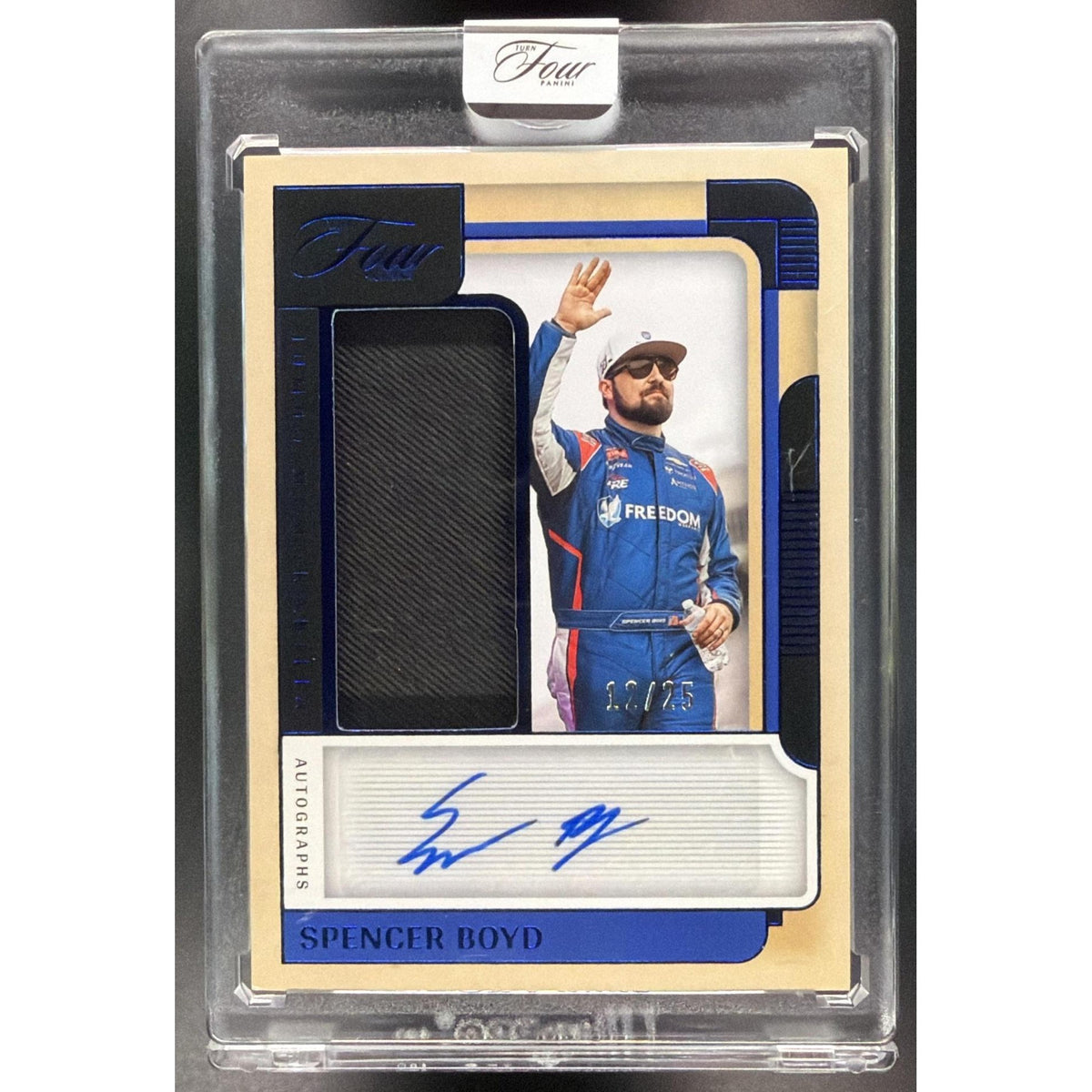 2026 Panini Turn Four Racing Spencer Boyd #JM-SBY Jumbo Memorabilia Numbered 12/25 Non-Graded