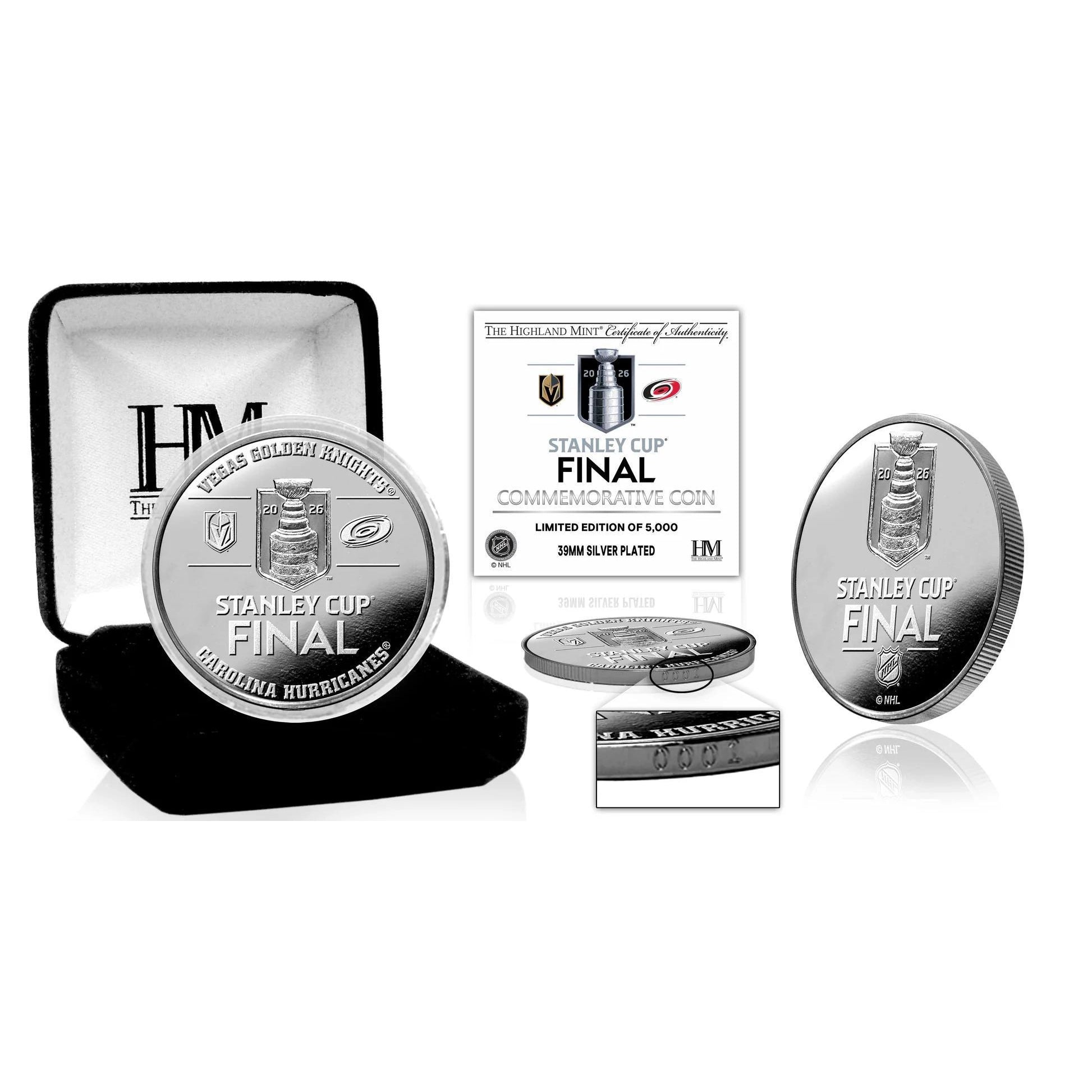 Carolina Hurricanes vs Vegas Golden Knights 2026 NHL Stanley Cup Final Dueling Silver-Plated Limited Edition Coin