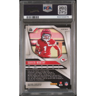 Xavier Worthy 2024 Prizm Purple Ice #399 PSA 9