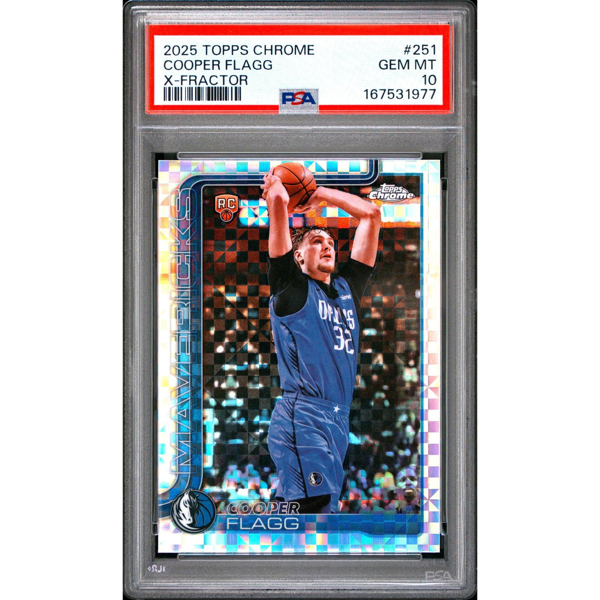 2025 Topps Chrome #251 Cooper Flagg X-Fractor PSA 10