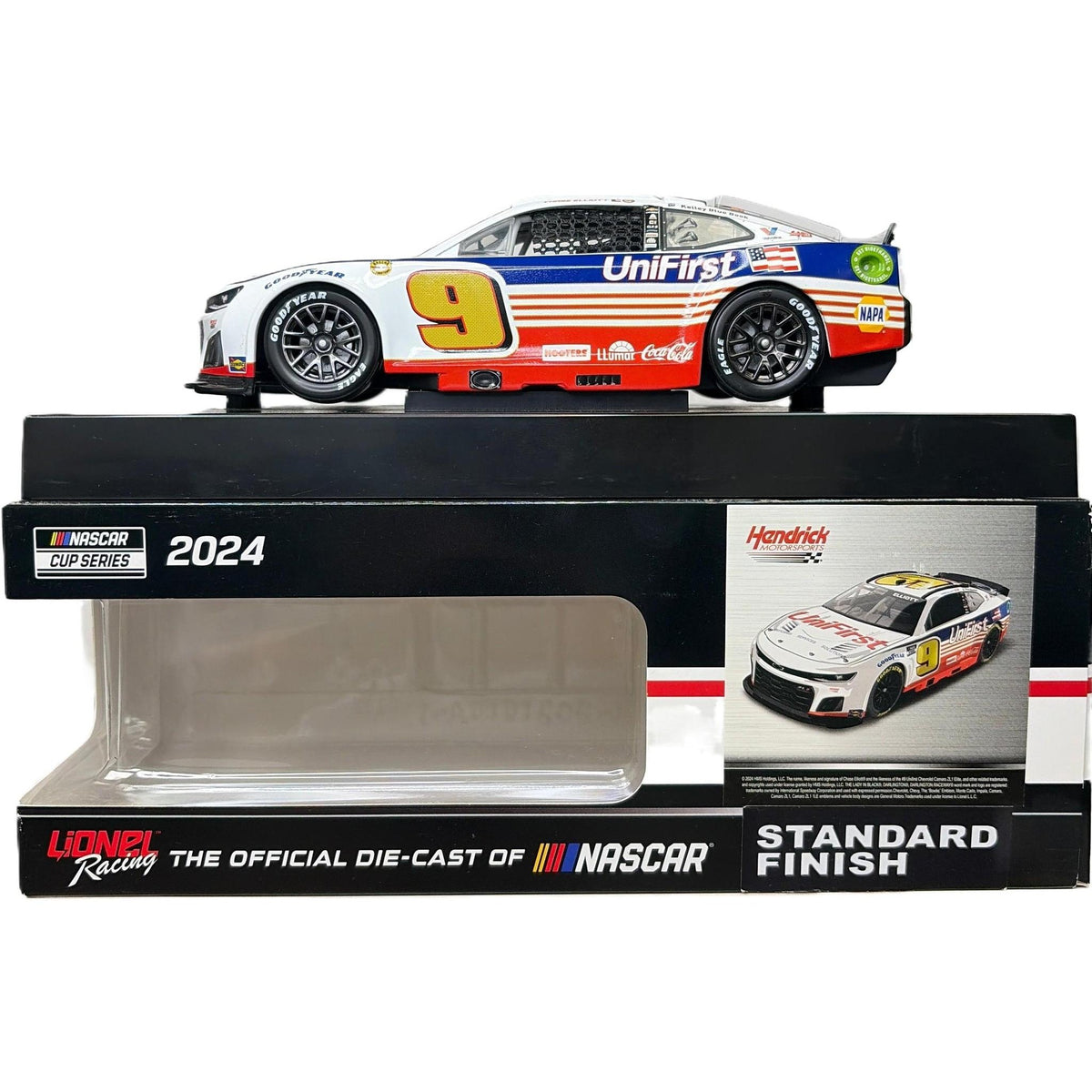 Die Cast 1:24 Scale: Chase Elliott #9 Unifirst Throwback 2024 Camaro ZL1 1/804 - Lionel Racing Standard Finish