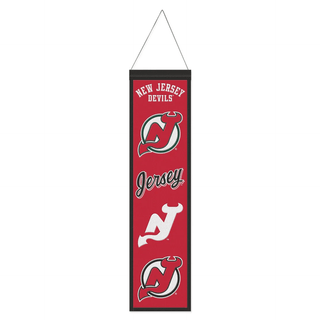 Banner: New Jersey Devils - Wool – Premium 8" x 32"