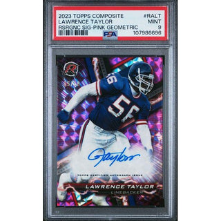 Lawrence Taylor 2023 Topps Composite RSRGNC Sig-Pink Geometric #RALT PSA 9