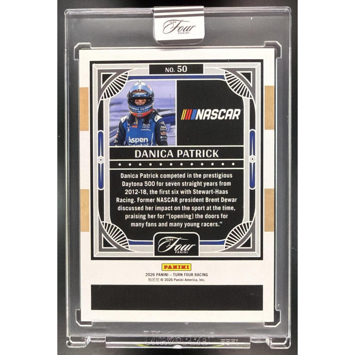 2026 Panini Four Racing Danica Patrick #50 01/10 Non-Graded