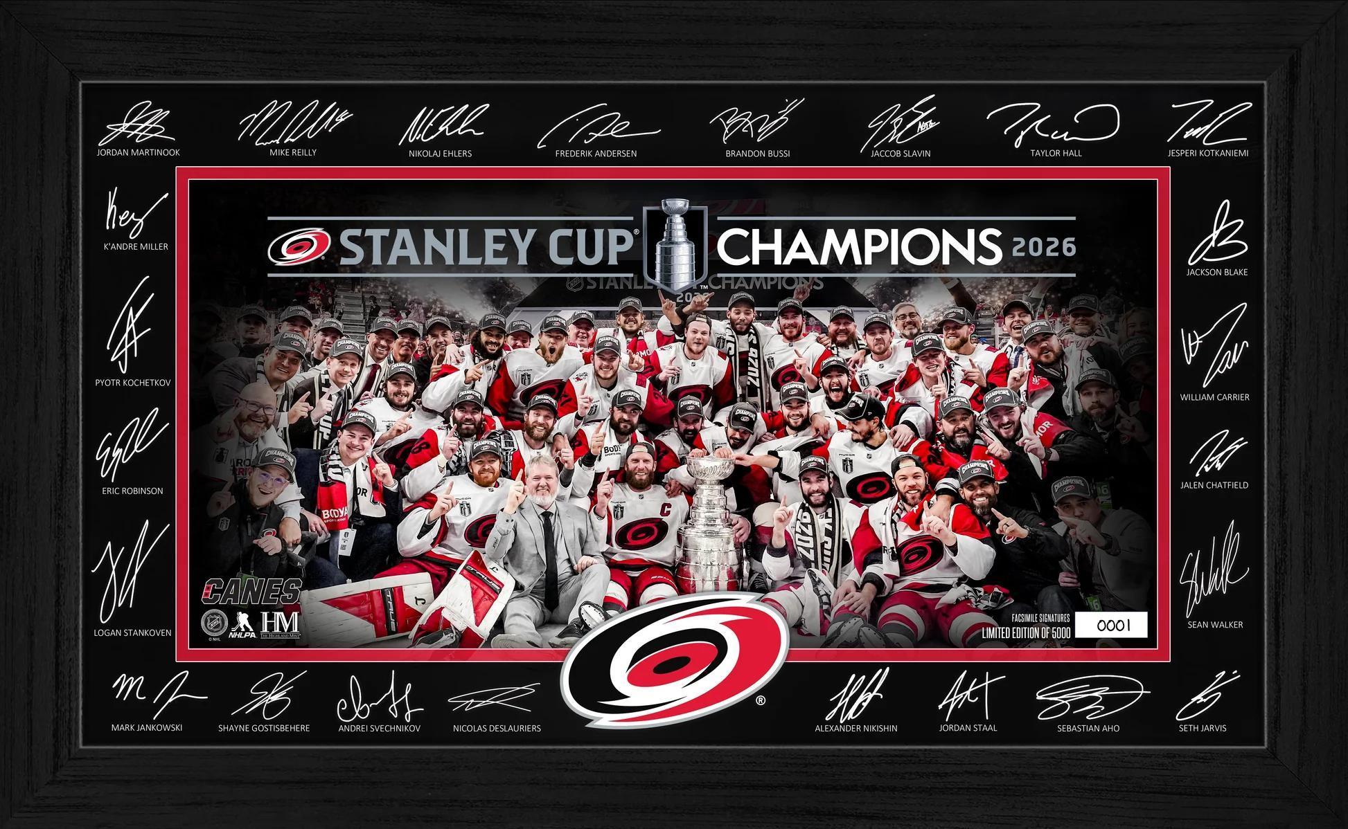 Stanley Cup Champions Signature Frame 12"x20"