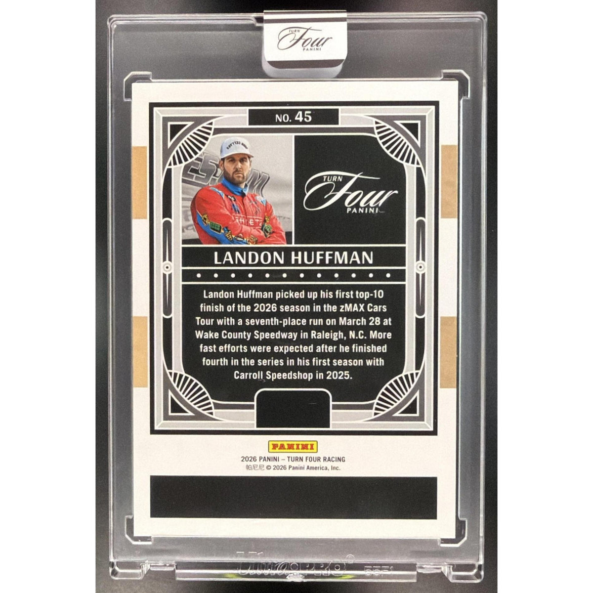 2026 Panini Four Racing Landon Huffman #45 45/65 Non-Graded