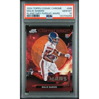 Malik Nabers 2024 Topps Cosmic Chrome Planetary Pursuit-mars #MN PSA 10