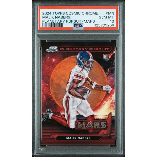 Malik Nabers 2024 Topps Cosmic Chrome Planetary Pursuit-mars #MN PSA 10