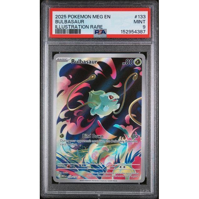 2025 Pokémon MEG English Mega Evolution #133 Bulbasaur Illustration Rare PSA 9
