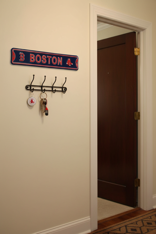 Boston Red Sox City Logo Steel Embossed Mini Street Sign – Official MLB Wall Décor