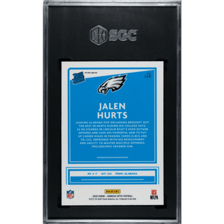 Jalen Hurts 2020 Donruss Optic Holo Prizm #164 SGC 9.5