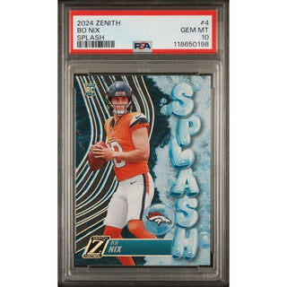 Bo Nix 2024 Zenith Splash #4 PSA 10