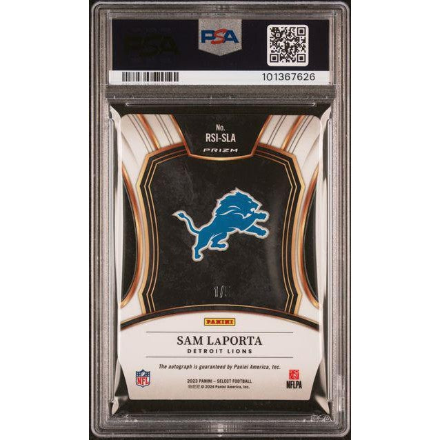 Sam LaPorta 2023 Panini Select Rookie Sig-DC Green Prizm #RSISLA PSA 10