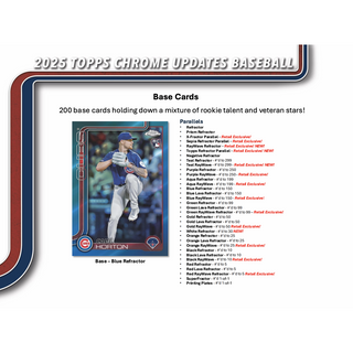 2025 Topps Chrome Update Series Baseball Blaster Box