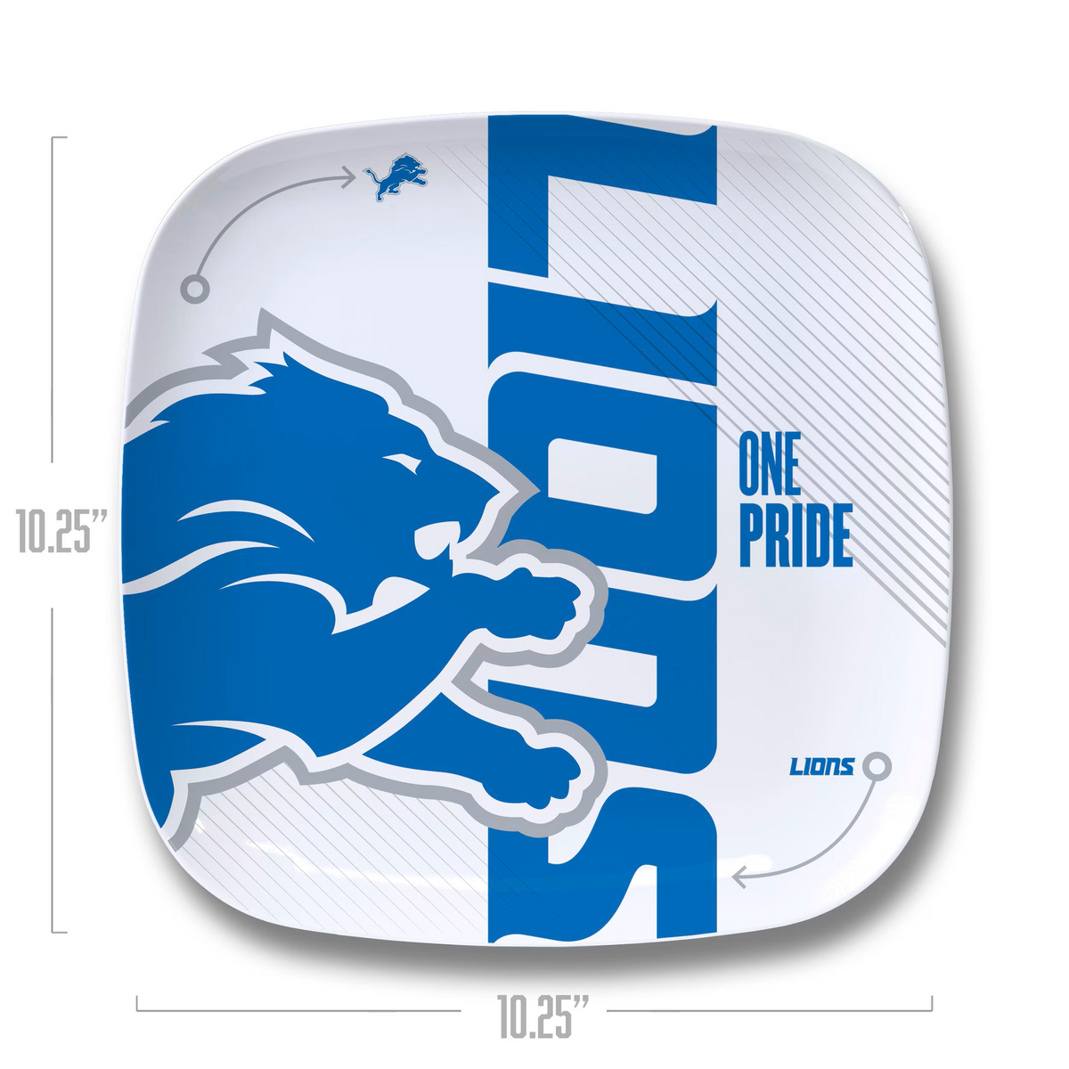 Detroit Lions Party Plate 10.25" x 10.25"