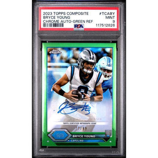 Bryce Young 2023 Topps Composite Chrome Auto-Green Ref #TCABY PSA 9