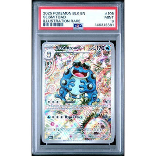 Seismitoad 2025 Pokémon BLK EN Illustration Rare #105 – PSA 9