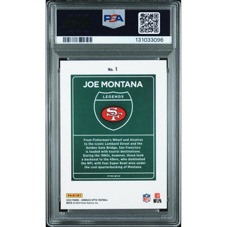 Joe Montana 2024 Donruss Optic Downtown Legends #1 – PSA 10
