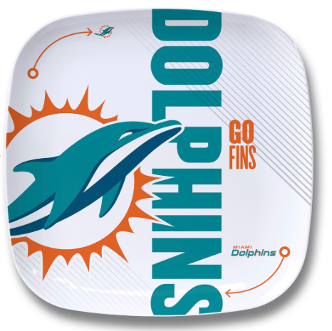 Miami Dolphins Party Plate 10.25" x 10.25"