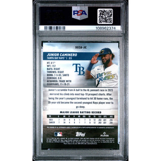 Junior Caminero 2024 Stadium Club Chrome Autograph - Org Ref #SCCAJC PSA 10