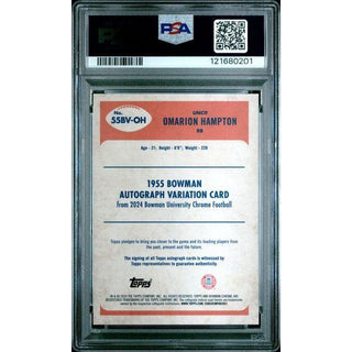 Omarion Hampton 2024 Bowman U Chrome #55BVOH - 1955 Bowman Autograph PSA 9