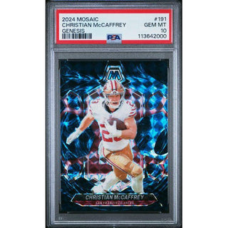 Christian McCaffrey 2024 Panini Mosaic Football Prizm # 191 PSA 10