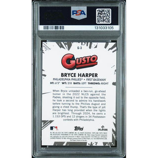 Bryce Harper 2025 Finest Gusto #G3 – PSA 10 Gem Mint