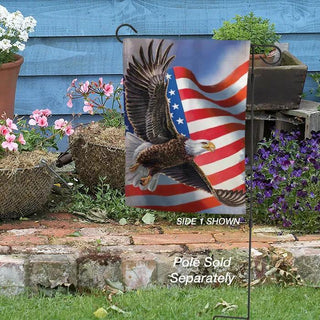 Patriotic Garden Flag 12" x 18" - American Flag & Eagle