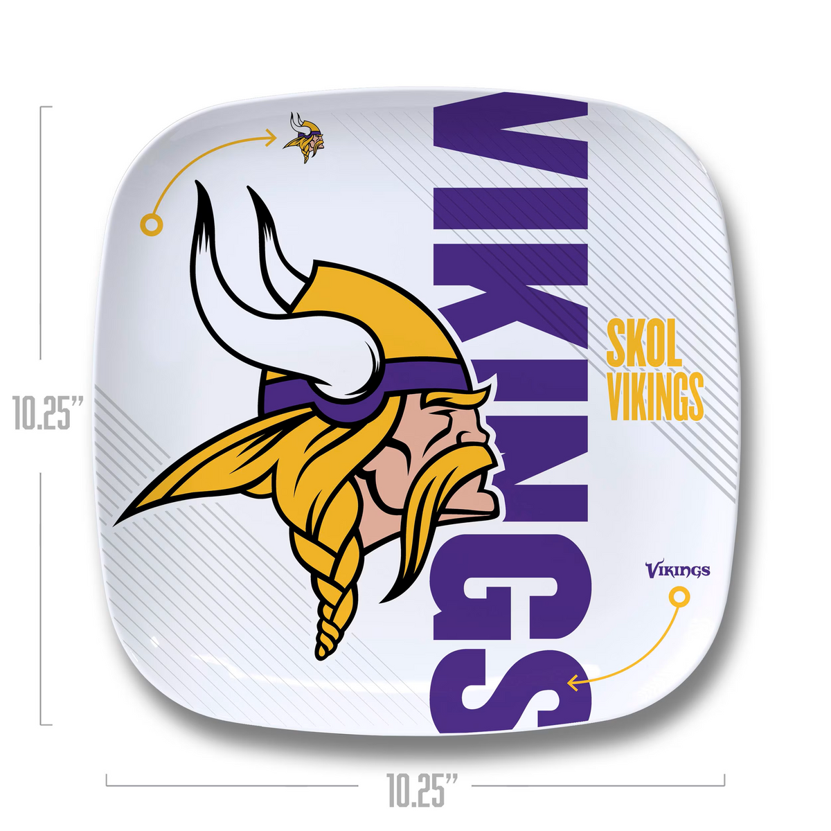 Minnesota Vikings Large Party Plate 10.25" x 10.25"