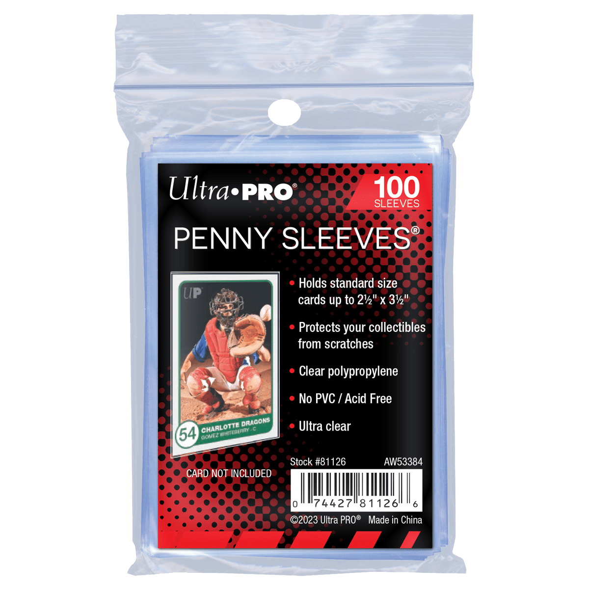100ct PENNY SLEEVES® 2.5" x 3.5" Soft Trading Card Protectors