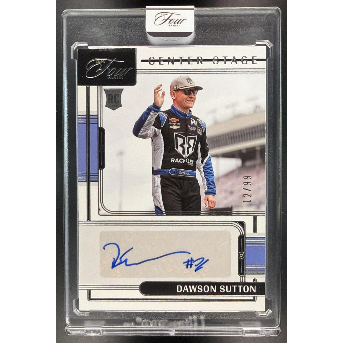2026 Panini Turn Four Racing Center Stage Dawson Sutton #CS-DWS Autograph 12/99 Non-Graded