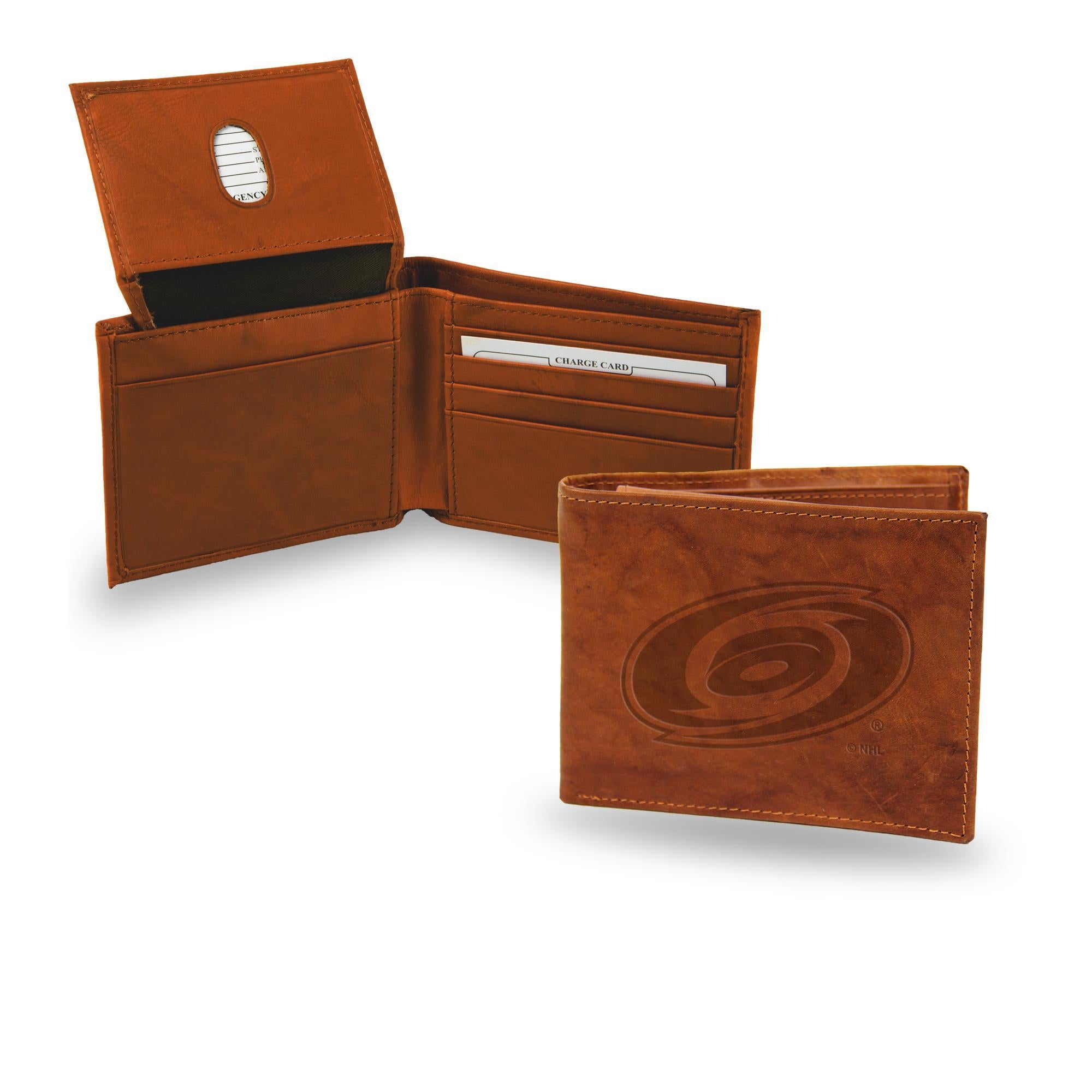 Carolina Hurricanes Genuine Leather Embossed Billfold Wallet