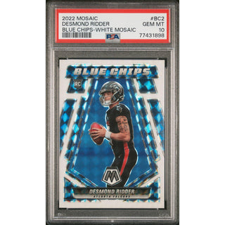 Desmond Ridder 2022 Mosaic Blue Chips White Mosaic #BC2 PSA 10