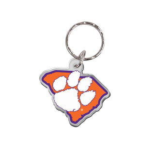 Clemson Tigers South Carolina State Shape Keychain – Official