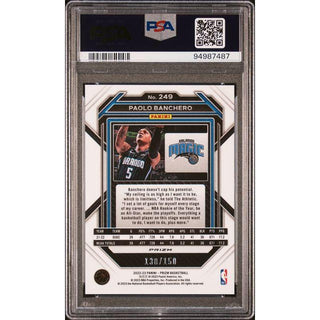 Paolo Banchero 2022 Panini Prizm Premium Factory Set #249 PSA 9