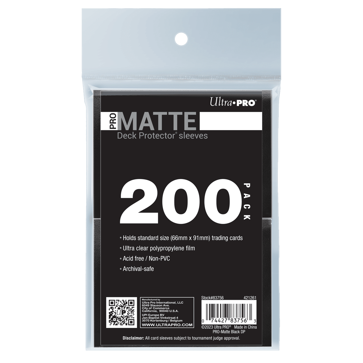 PRO-Matte Standard Deck Protector Sleeves Bundle (200ct) Red