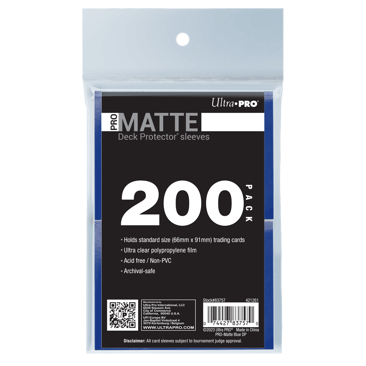 PRO-Matte Standard Deck Protector Sleeves Bundle 200ct